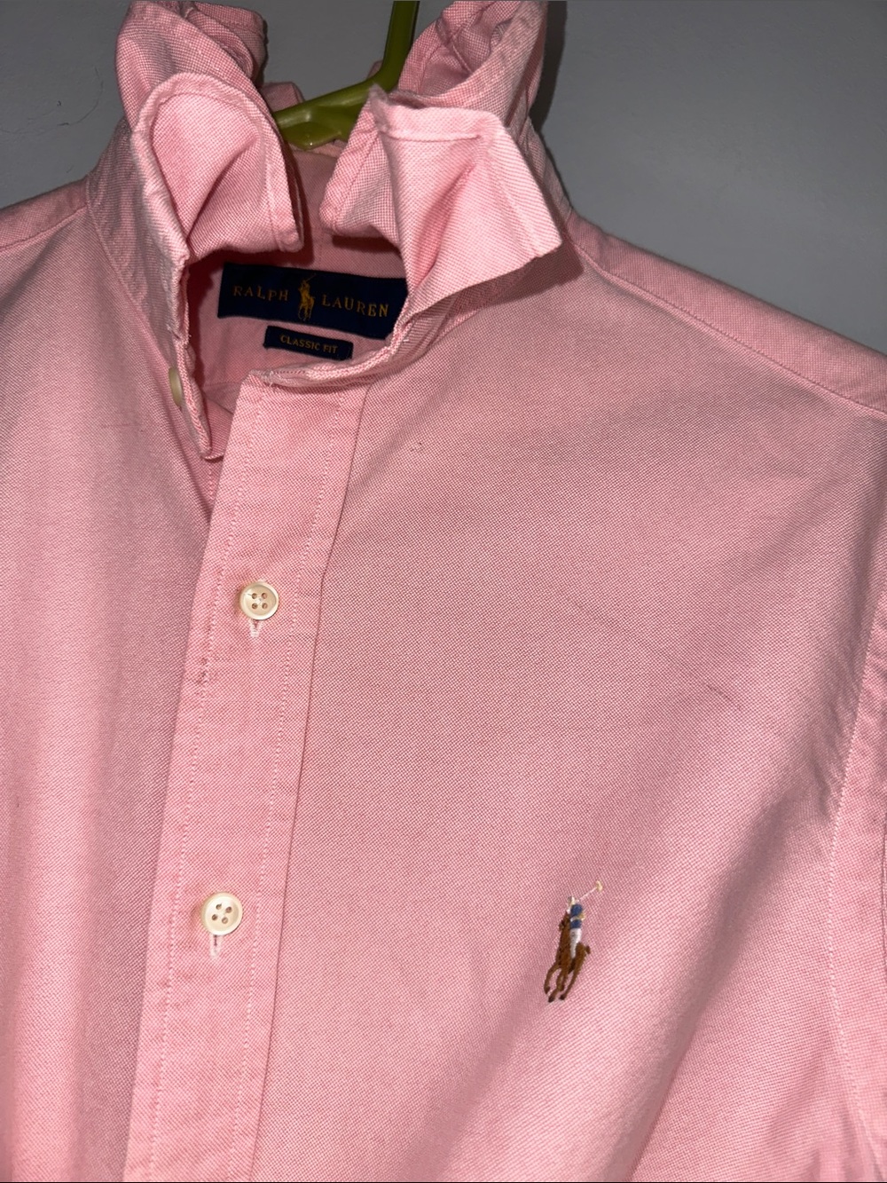 Ralph Lauren Light Pink Oxford Ruffled collar Shirt - Picture 2 of 5